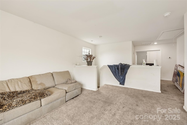 3985 Village Blvd NW, Conover, NC 28613 - carpeted living area with attic access, baseboards, and recessed lighting