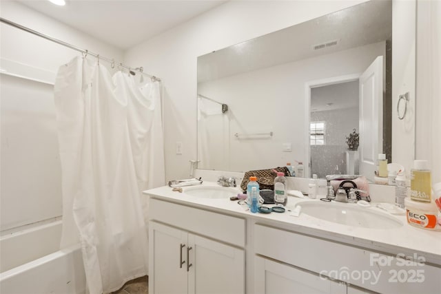 3985 Village Blvd NW, Conover, NC 28613 - bathroom with shower / tub combo and double vanity