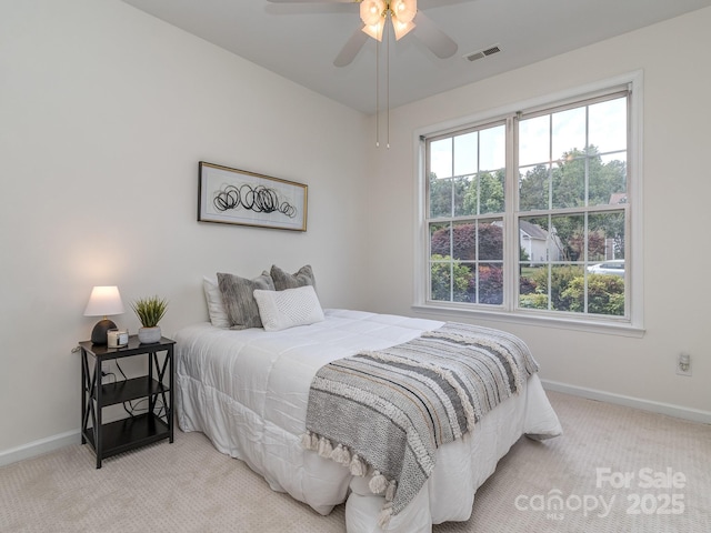 3066 Orion Dr, Fort Mill, SC 29707 - bedroom featuring light carpet, baseboards, and ceiling fan