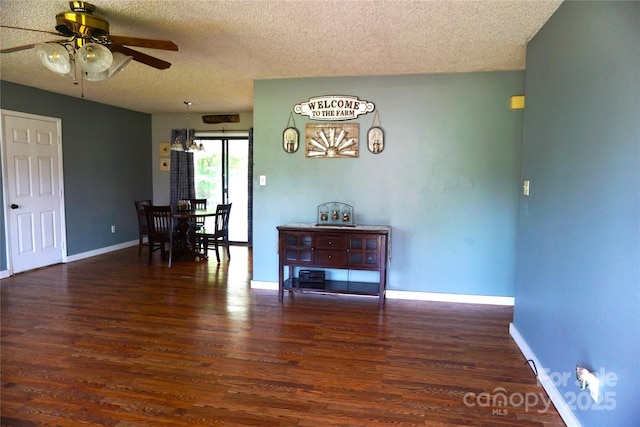 1958 19th Avenue Dr NE Unit 8, Hickory, NC 28601 - dining area with ceiling fan, a textured ceiling, wood finished floors, and baseboards