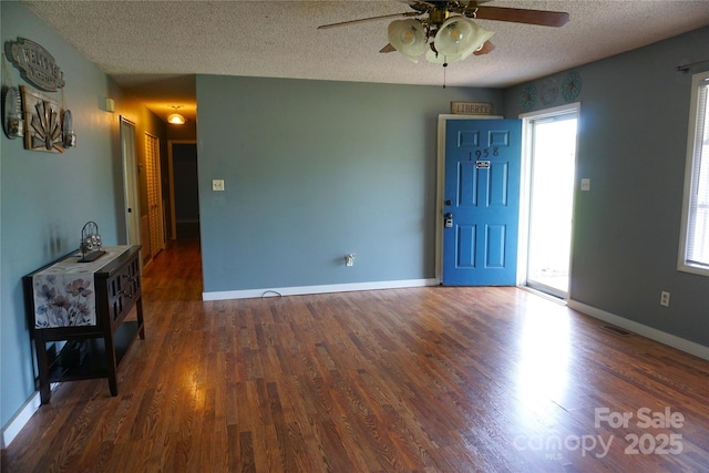 1958 19th Avenue Dr NE Unit 8, Hickory, NC 28601 - foyer entrance featuring a textured ceiling, a ceiling fan, healthy amount of natural light, and wood finished floors