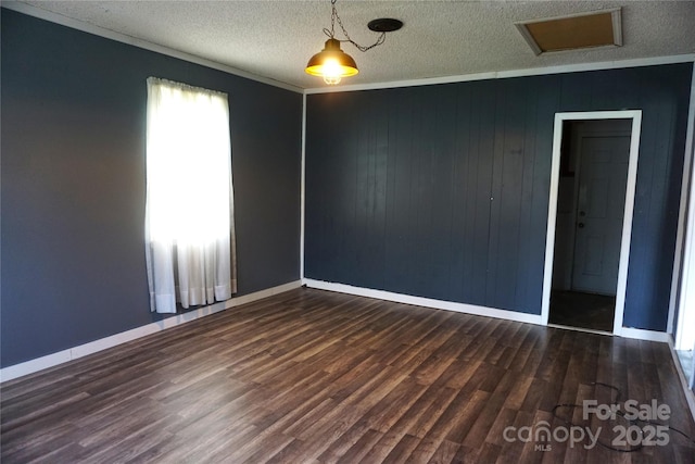 1958 19th Avenue Dr NE Unit 8, Hickory, NC 28601 - empty room with baseboards, a textured ceiling, dark wood-style flooring, and attic access