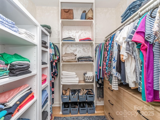 214 Wilcrest Dr, Matthews, NC 28105 - spacious closet featuring wood finished floors