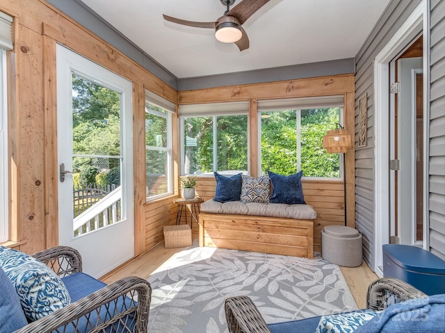 214 Wilcrest Dr, Matthews, NC 28105 - sunroom / solarium featuring ceiling fan