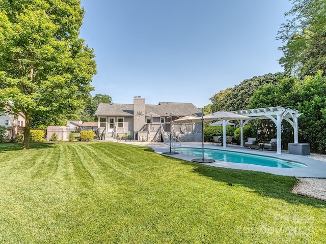 214 Wilcrest Dr, Matthews, NC 28105 - view of swimming pool with a pergola and a patio