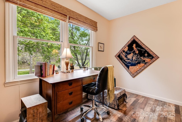 6334 Jacks Creek Rd, Burnsville, NC 28714 - home office featuring wood finished floors and baseboards
