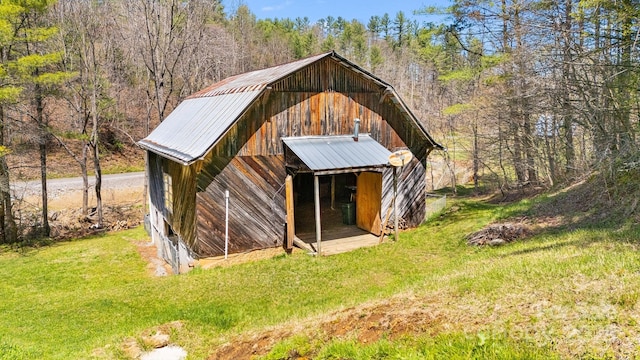 6334 Jacks Creek Rd, Burnsville, NC 28714 - view of barn featuring a lawn and a view of trees