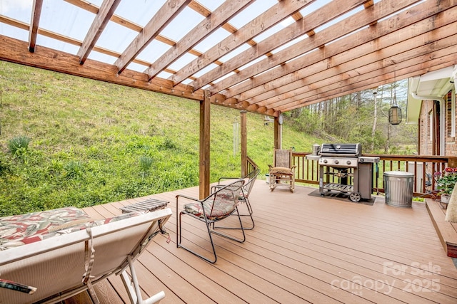 6334 Jacks Creek Rd, Burnsville, NC 28714 - deck with grilling area and a pergola