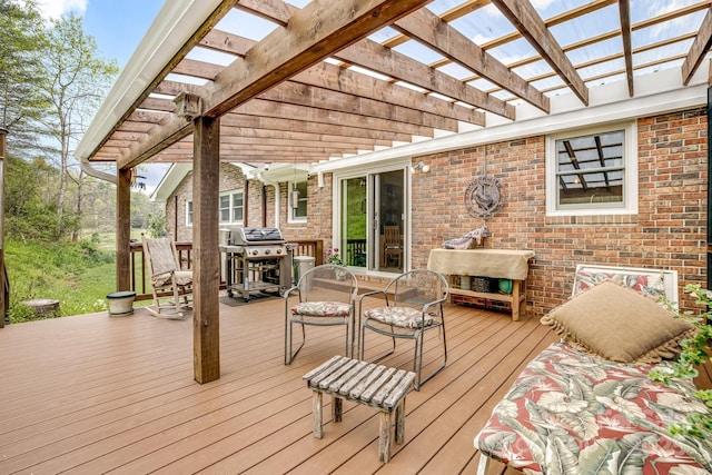 6334 Jacks Creek Rd, Burnsville, NC 28714 - deck featuring a pergola and area for grilling