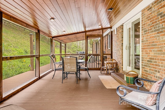 6334 Jacks Creek Rd, Burnsville, NC 28714 - sunroom with outdoor dining space, healthy amount of natural light, and french doors