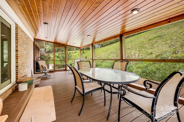 6334 Jacks Creek Rd, Burnsville, NC 28714 - sunroom / solarium featuring outdoor dining area
