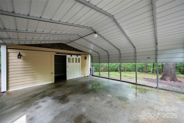 view of garage