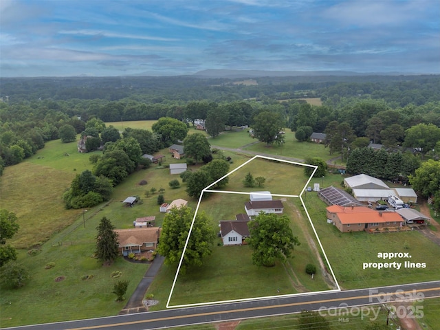 1761 Oak Grove Church Rd, Ellenboro, NC 28040 - aerial view of property and surrounding area featuring property parcel outlined
