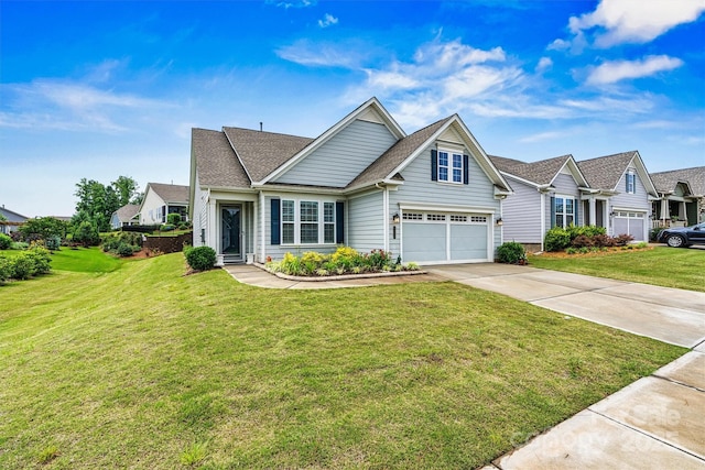 7362 Overjoyed Xing, Charlotte, NC 28215 - traditional home with concrete driveway, a front lawn, and a shingled roof