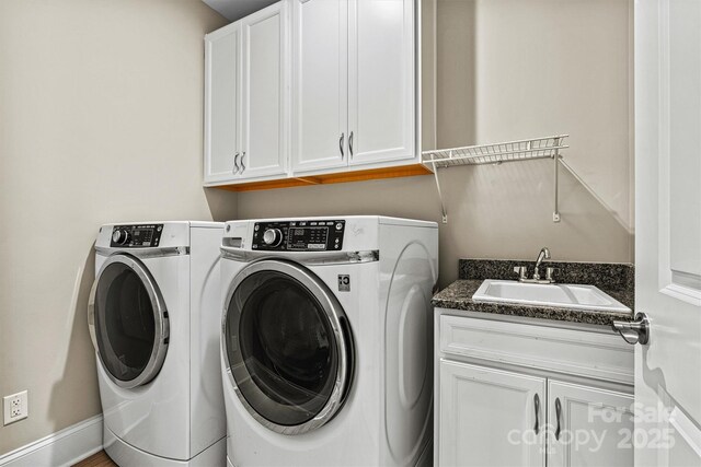7362 Overjoyed Xing, Charlotte, NC 28215 - laundry room featuring cabinet space and washing machine and clothes dryer