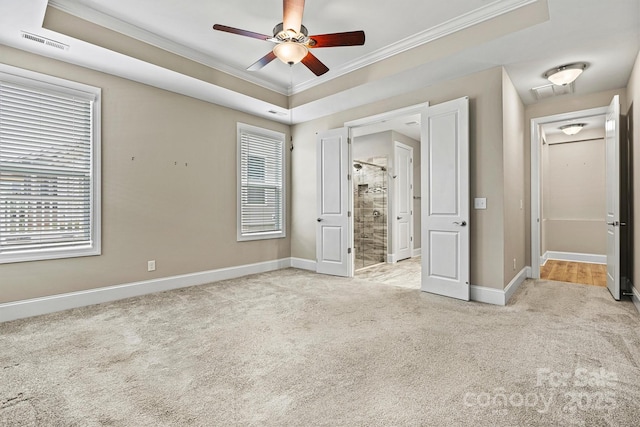 7362 Overjoyed Xing, Charlotte, NC 28215 - unfurnished bedroom with ornamental molding, light colored carpet, multiple windows, and baseboards