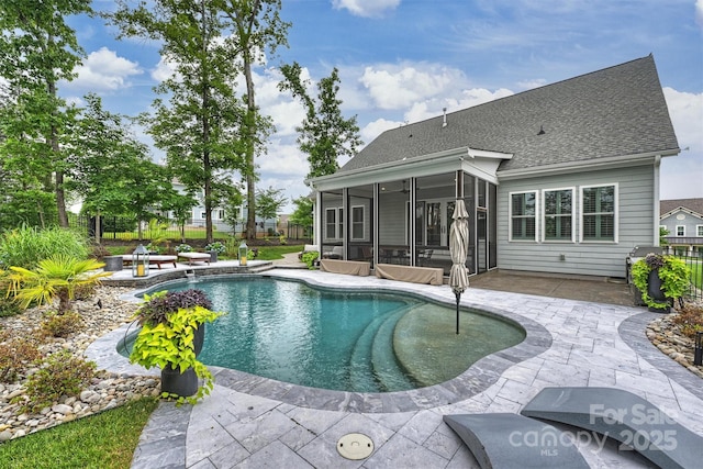 562 Preservation Dr, Fort Mill, SC 29715 - view of swimming pool with a sunroom and a patio