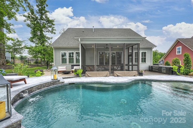 562 Preservation Dr, Fort Mill, SC 29715 - view of pool with a sunroom and a patio area