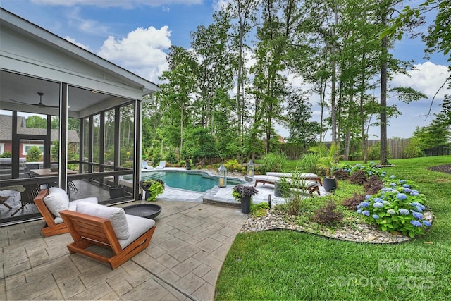 562 Preservation Dr, Fort Mill, SC 29715 - view of swimming pool with a sunroom and a patio area