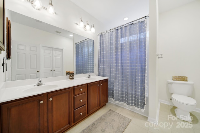 436 Third Baxter St, Fort Mill, SC 29708 - bathroom featuring tile patterned flooring, toilet, and double vanity