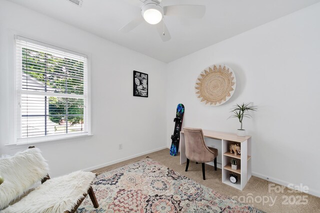 436 Third Baxter St, Fort Mill, SC 29708 - carpeted office featuring plenty of natural light, baseboards, and a ceiling fan