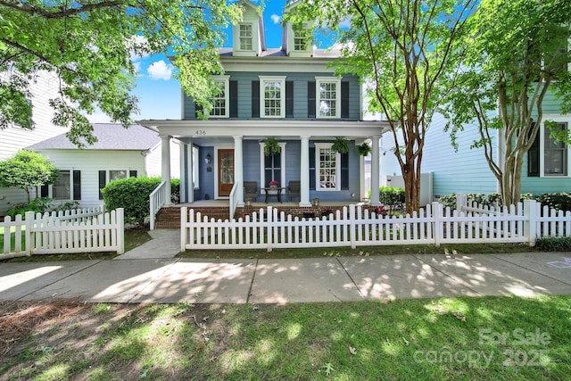 436 Third Baxter St, Fort Mill, SC 29708 - view of front of house with a porch and a fenced front yard