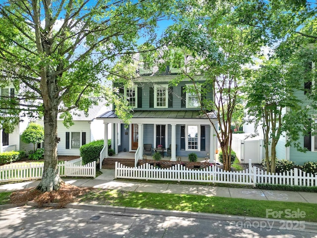 436 Third Baxter St, Fort Mill, SC 29708 - view of front of home featuring covered porch, a standing seam roof, and metal roof