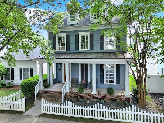 436 Third Baxter St, Fort Mill, SC 29708 - view of front facade featuring a porch, a standing seam roof, and metal roof