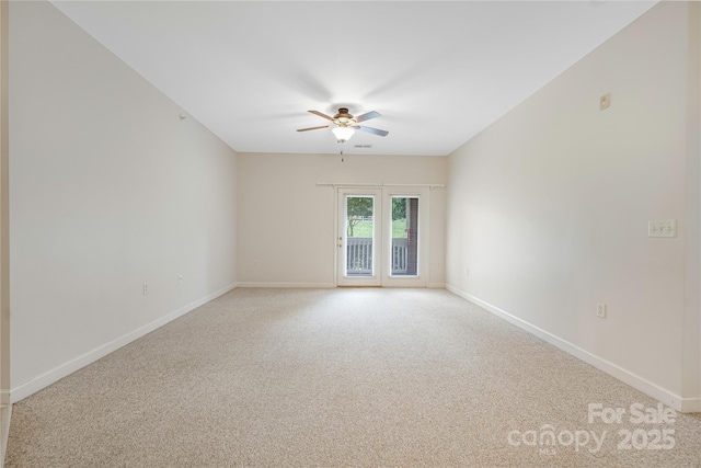 17111 Doe Valley Ct, Cornelius, NC 28031 - empty room featuring ceiling fan, baseboards, and light carpet