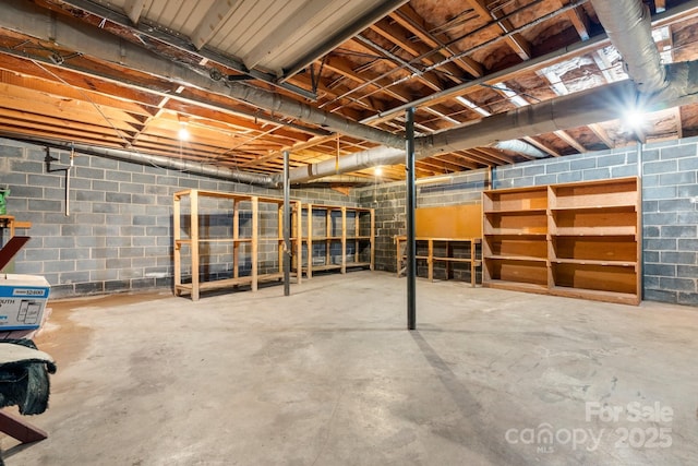 4306 Joplin Rd, Hudson, NC 28638 - unfinished basement with concrete block wall