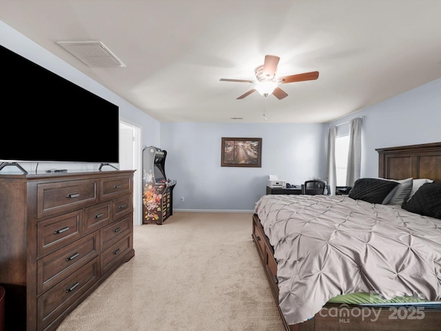 5003 Singletree Ln, Indian Trail, NC 28079 - bedroom featuring light carpet and ceiling fan