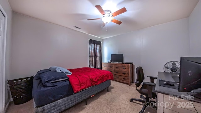 5003 Singletree Ln, Indian Trail, NC 28079 - bedroom with carpet flooring, an office area, and ceiling fan