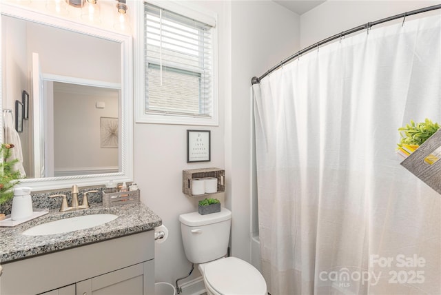 70 Rose Creek Rd, Leicester, NC 28748 - full bathroom featuring vanity, shower / tub combo, and toilet