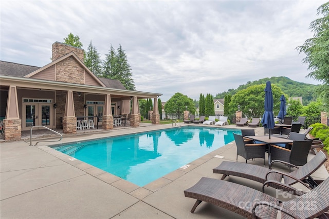 70 Rose Creek Rd, Leicester, NC 28748 - view of swimming pool featuring french doors and a patio area