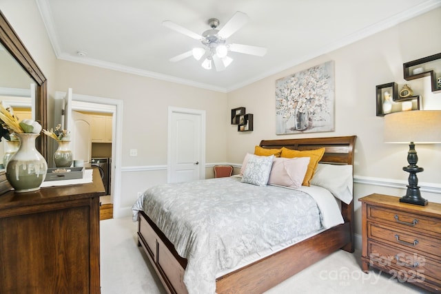 6795 Montgomery Rd, Lake Wylie, SC 29710 - bedroom featuring light colored carpet, crown molding, a ceiling fan, and baseboards