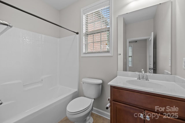 3206 Lakehurst Xing, Matthews, NC 28104 - full bathroom featuring toilet, vanity, shower / bathtub combination, and healthy amount of natural light