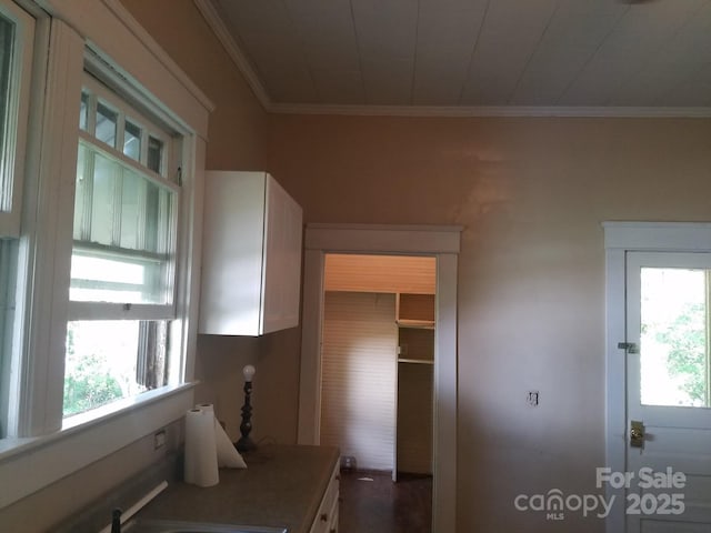 607 Lee Ave, Wadesboro, NC 28170 - kitchen featuring white cabinets and crown molding