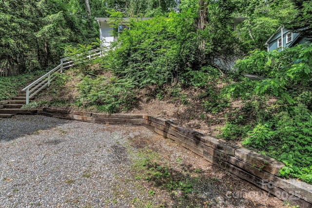 35 Avondale Rd, Asheville, NC 28803 - view of yard with stairway and a wooded view