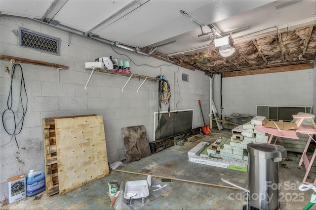 35 Avondale Rd, Asheville, NC 28803 - below grade area featuring a garage and concrete block wall