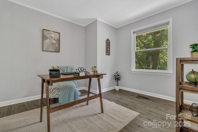 35 Avondale Rd, Asheville, NC 28803 - office space featuring ornamental molding, wood finished floors, and baseboards