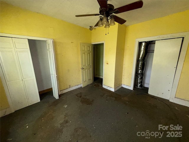 1445 33rd St SW, Hickory, NC 28602 - unfurnished bedroom with vaulted ceiling and ceiling fan