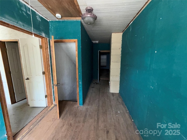 1445 33rd St SW, Hickory, NC 28602 - hallway with wood finished floors and wood ceiling