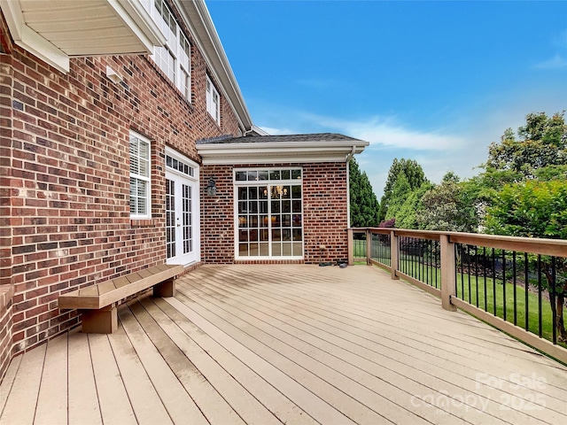 deck with french doors