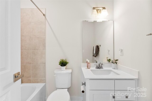 3748 Ellington St, Charlotte, NC 28211 - full bathroom featuring vanity, toilet, and bathing tub / shower combination