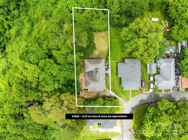 485 Lincoln St, Cramerton, NC 28032 - aerial view of residential area featuring property boundaries highlighted