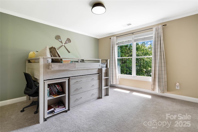 19946 River Falls Dr, Davidson, NC 28036 - carpeted bedroom with crown molding and baseboards