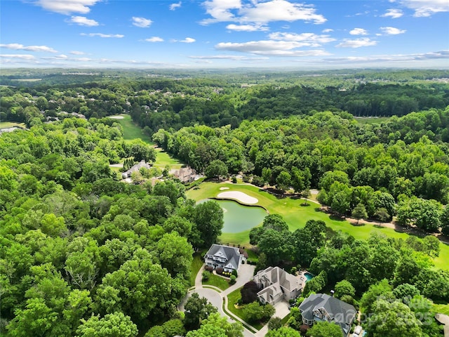 19946 River Falls Dr, Davidson, NC 28036 - aerial view of a forest, a nearby body of water, and a golf course