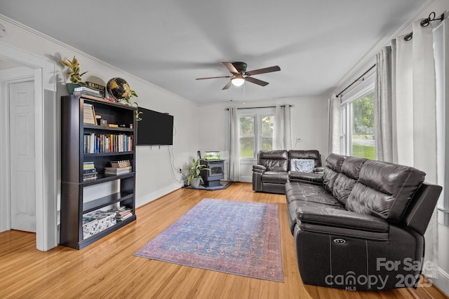363 High St, Polkton, NC 28135 - living area with a ceiling fan and light wood-style floors