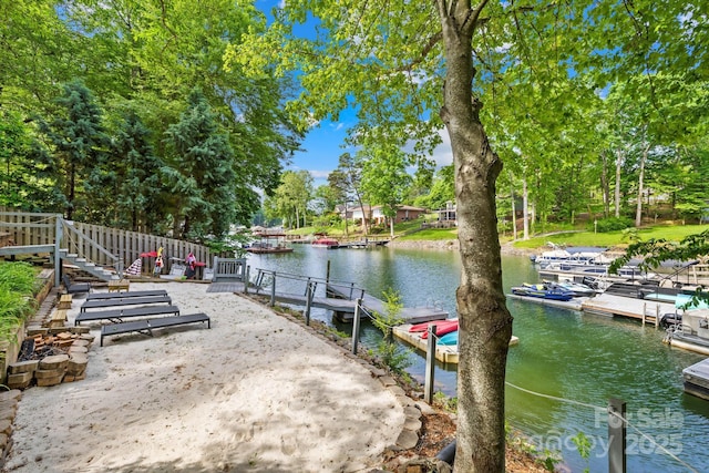 4120 Lake Shore Rd S, Denver, NC 28037 - dock area with a water view and view of scattered trees