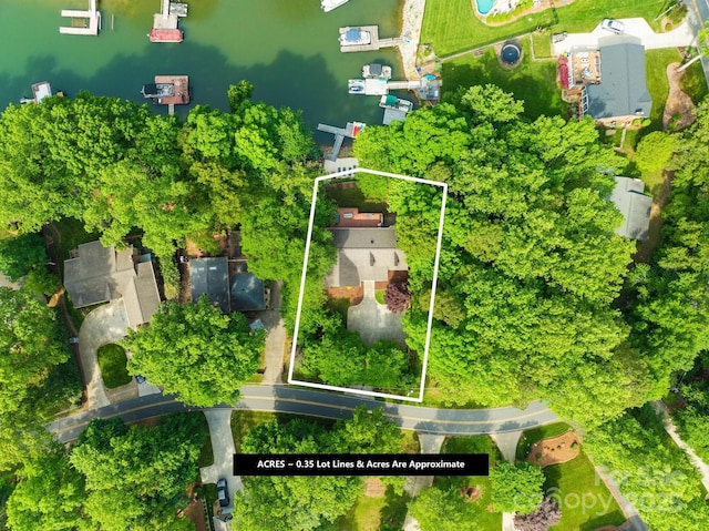 4120 Lake Shore Rd S, Denver, NC 28037 - aerial view of property and surrounding area featuring property boundaries highlighted